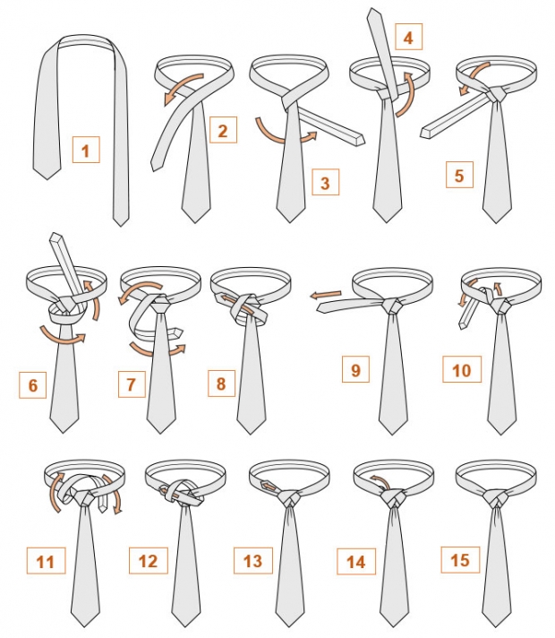 завязывание галстука схемой Элдриджа
